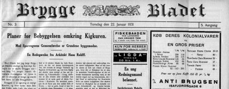 forside fra Bryggebladet 1931